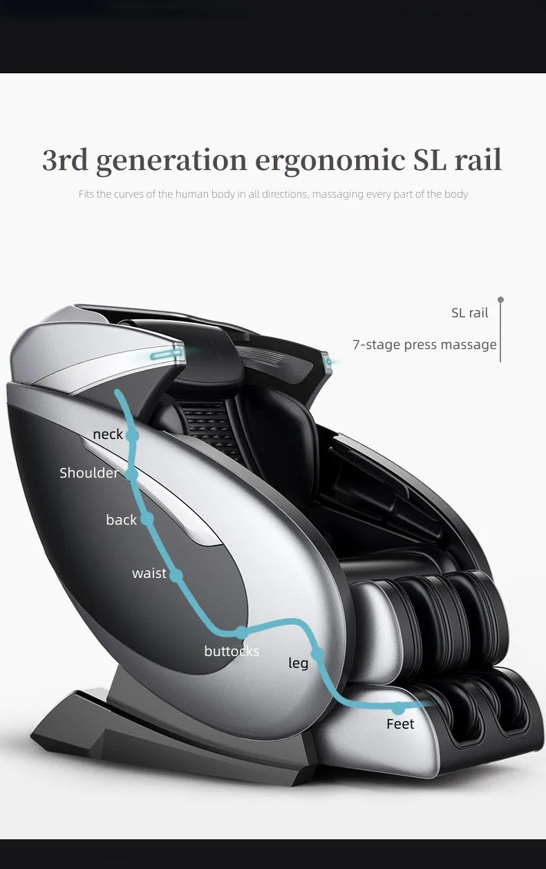 New Design Pu Leather Electric Smart Ai Voice Control 4D Massage Chair Cheap Price