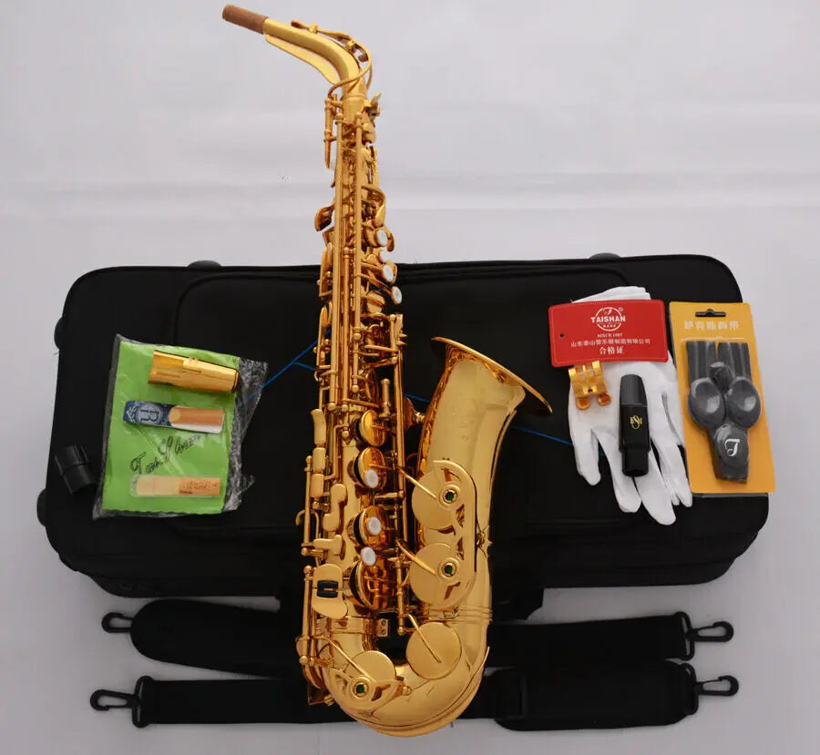 New Golden Alto Saxophone Eb Saxophone Professional Performance