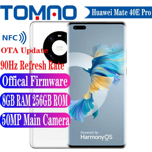 New Huawei Mate 40E Pro 5G SmartPhone 6.76" 90Hz HarmonyOS 2 Kirin 9000L Hexa Core 4400mAh Battery 66W 50MP Three Rear Cameras