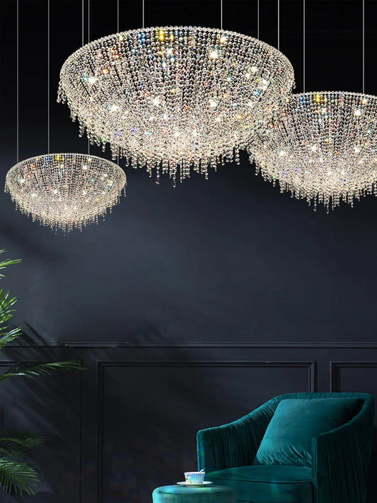 New Italian style light luxury crystal chandelier living room designer villa hotel restaurant atmosphere lamp