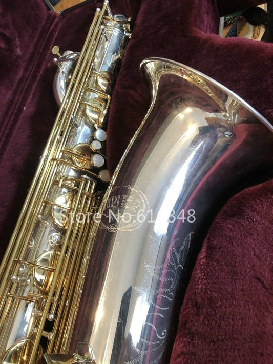 New Jupiter JBS-893 E Flat Baritone Saxophone Silver Plated Body Gold Lacquer Key Instrument Brass Sax With Mouthpiece Case