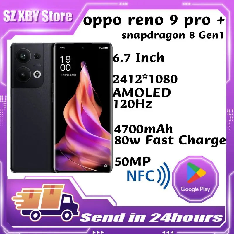 New Official oppo reno 9 pro +OPPO Reno pro + 5G 6.7 inch OLED 120Hz Screen 80W Super VOOC 4700mAh smartphone