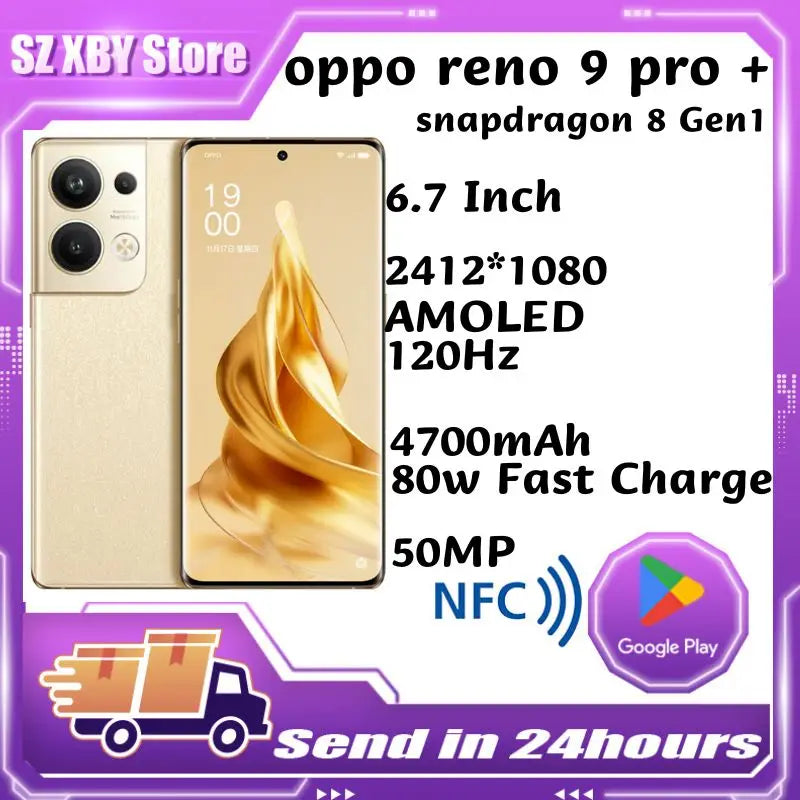 New Official oppo reno 9 pro +OPPO Reno pro + 5G 6.7 inch OLED 120Hz Screen 80W Super VOOC 4700mAh smartphone