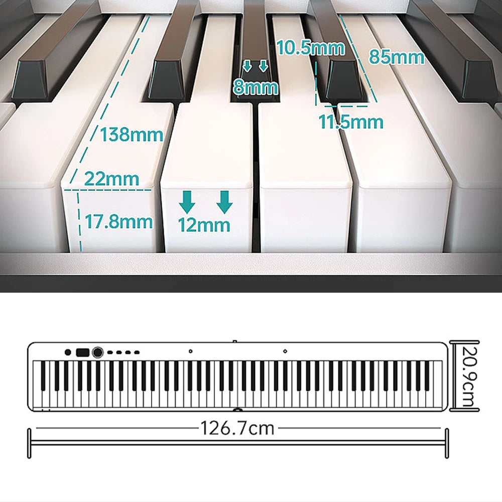New Portable 88 Keys Foldable Digital Piano Multifunctional Electronic Keyboard Piano Student Musical Instrument