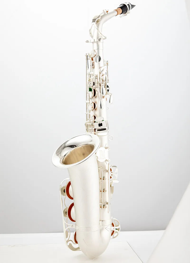 New Real Picture Alto Saxophone Silvering Plated Musical Instruments E Flat Sax with Mouthpiece Professional