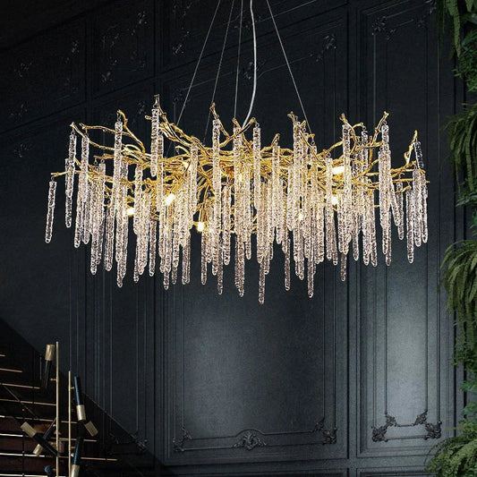 New branch crystal chandelier luxury living room lighting Villa decorative chandelier can be customized