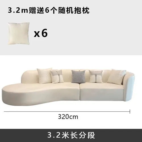 New creative no-wash technology fabric curved sofa light luxury modern simple cream style living room