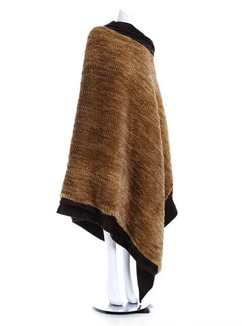 New fur blanket of 100% pure Cashmere,carpet of genuine mink fur, Black brown handmade knit luxury fashion fur carpet B16