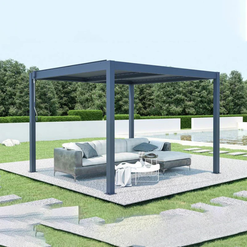 Newest Aluminum Louvre Rainproof Gazebo Outdoor Motorized Patio Cover Pergola Automatic Pergolas