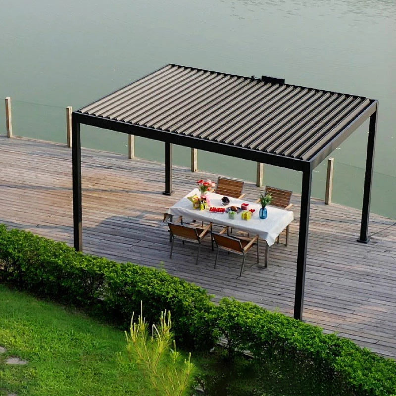 Newest Aluminum Louvre Rainproof Gazebo Outdoor Motorized Patio Cover Pergola Automatic Pergolas