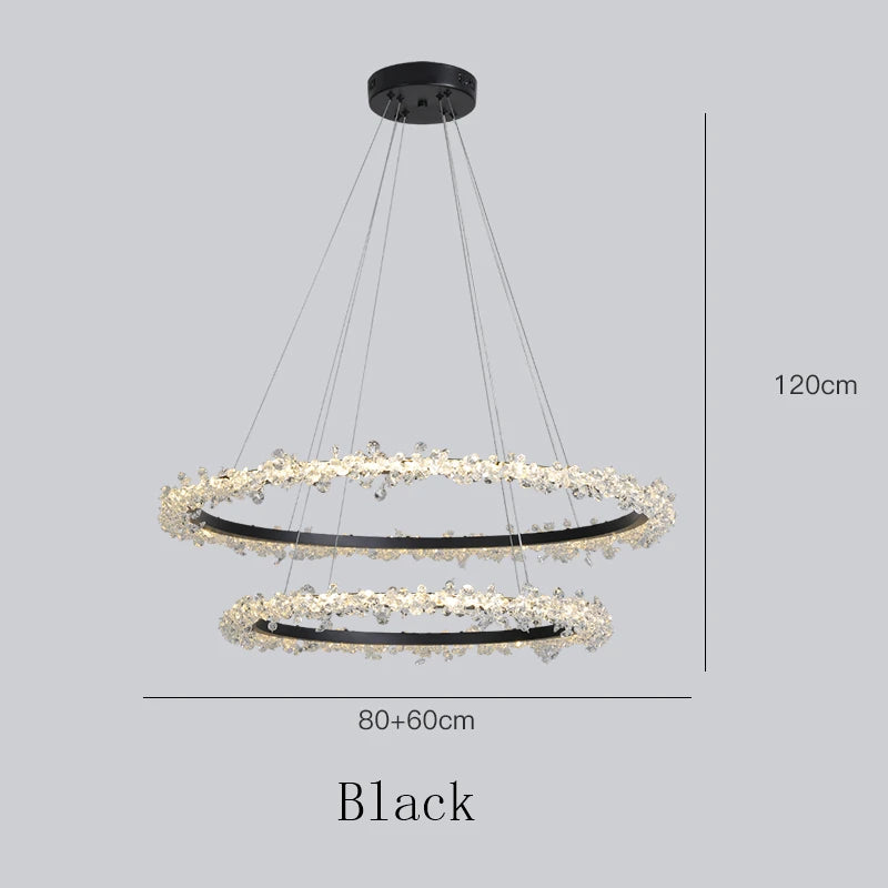 Nordic LED Crystal Chandeliers for Living Room LOFT Pendant Lamp Bedroom Ceiling Lamp Villa Stairs Restaurant Indoor Lighting