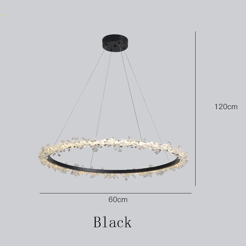 Nordic LED Crystal Chandeliers for Living Room LOFT Pendant Lamp Bedroom Ceiling Lamp Villa Stairs Restaurant Indoor Lighting