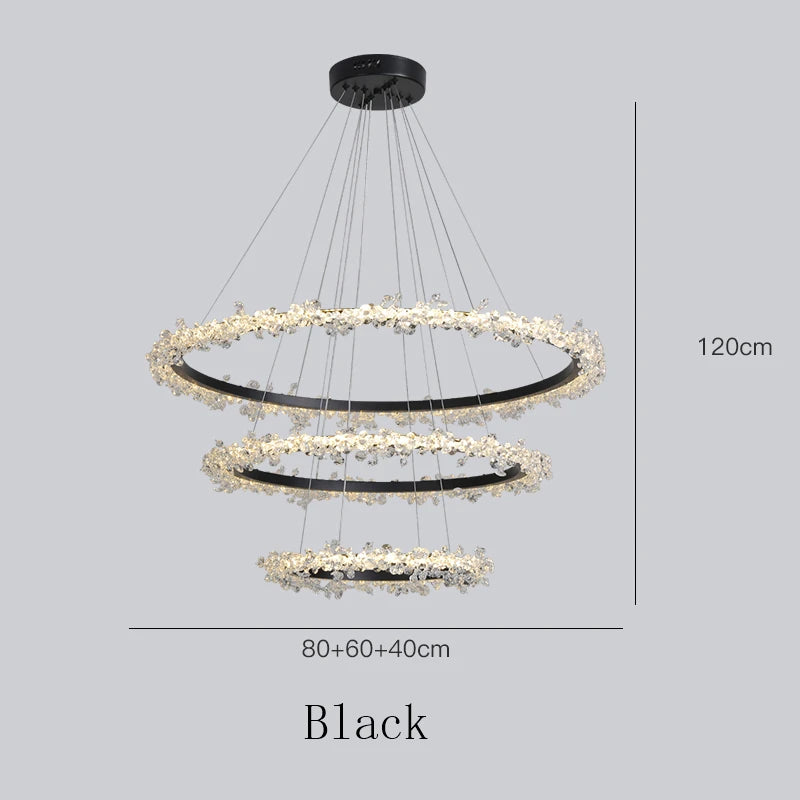 Nordic LED Crystal Chandeliers for Living Room LOFT Pendant Lamp Bedroom Ceiling Lamp Villa Stairs Restaurant Indoor Lighting