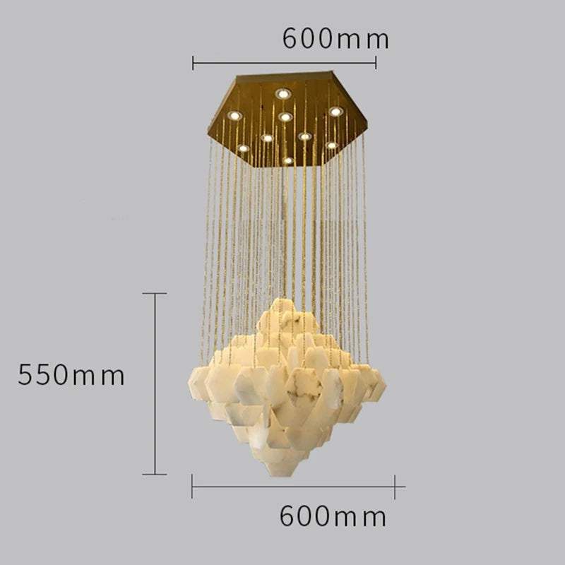 Nordic Marble Copper LOFT Chandelier Lighting LOFT Villa Lustre Modern LED Pendant Lamp for Living Room Hotel Art Decor Lighting