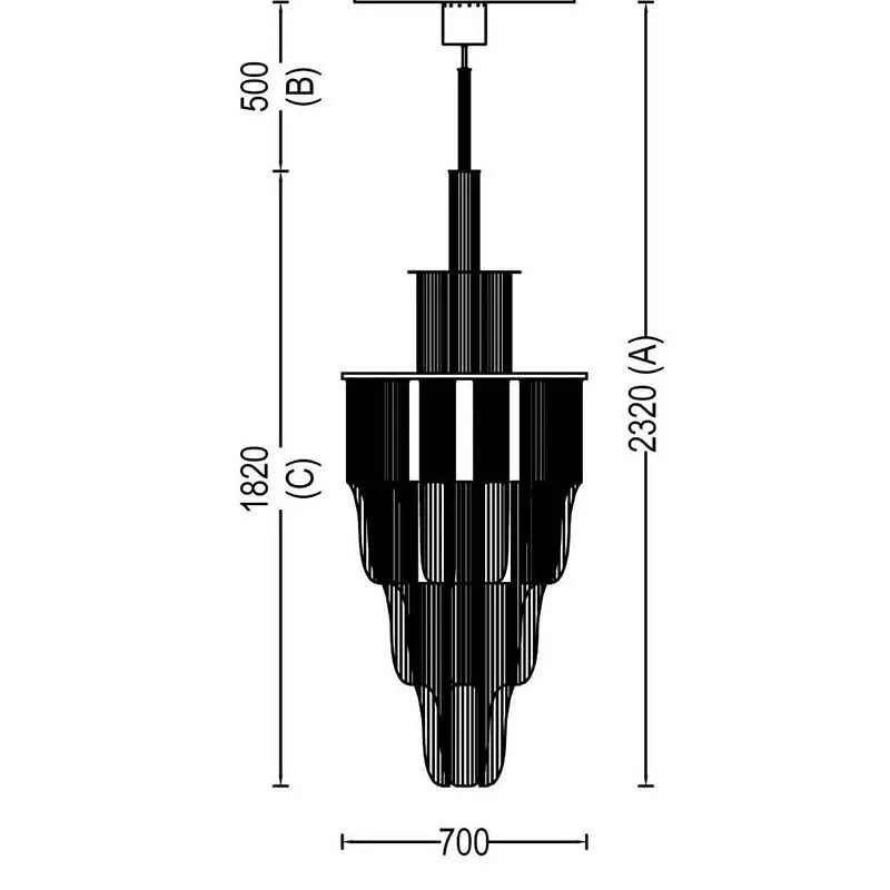 Nordic modern tassel chandelier living room stairs light luxury atmosphere design duplex building villa lamp