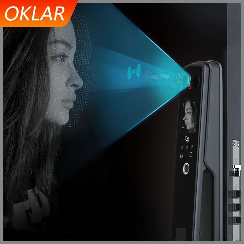 OKLAR Face recognition door lock biometric Palmprint recognition intelligent digital lock Home security Fingerprint lock R8-2-Y