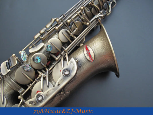 ORDER MAKE HANDMADE BODY Professional Bb Tenor Saxophone Germany Brass-Antique Brass with Case