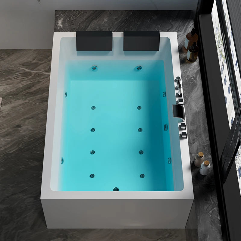 One piece seamless acrylic massage bathtub for two people, large space hotel home thermostatic bathtub