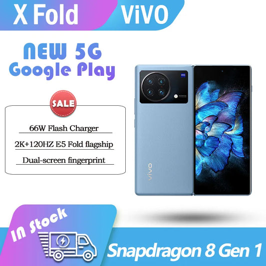 Original New Flagship foldable phone vivo X Fold SmartPhone 5G Qualcomm Snapdragon 8 Gen1 2K+120Hz E5 12GB ROM 512GB RAM Google