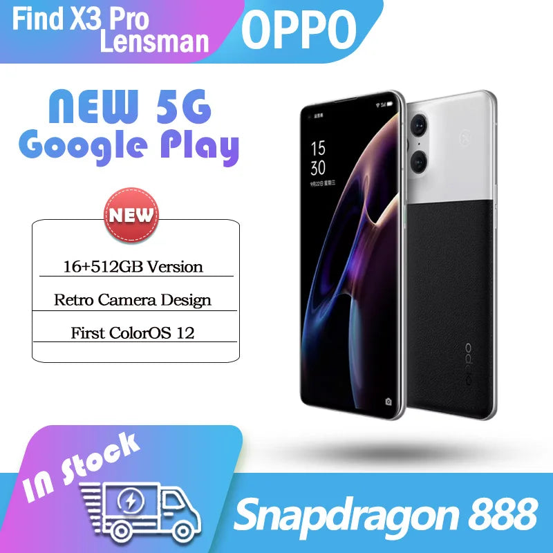 Original OPPO Find X3 Pro Lensman Photograper Edition SmartPhone Snapdragon 888 16GBram 512GBrom 5G 65W Super VOOC2 Google Play