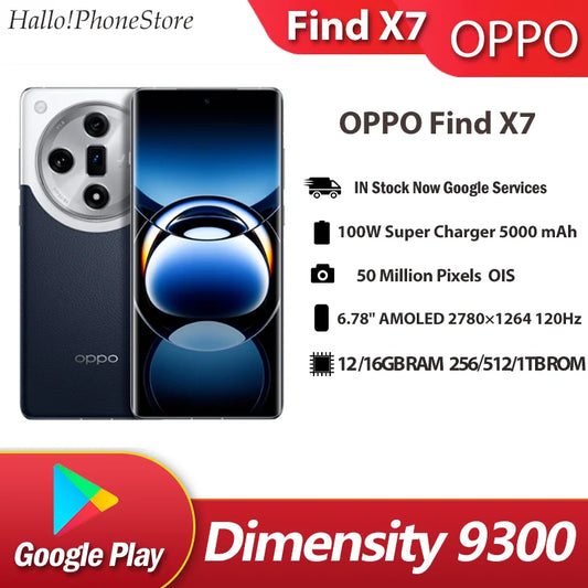 Original OPPO Find X7 5G Dimensity 9300 6.78 3D AMOLED Telephoto 64MP 5000Mah 100W Fast Charge  Google Play NFC OTA Wifi7 FindX7