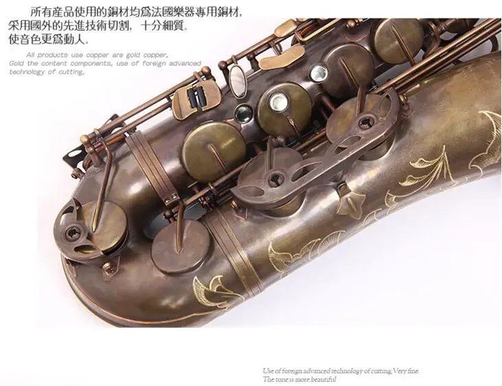 Original Taiwan MUSEADF T-92 Professional Tenor Saxophone Brand Instrument B Flat Unique Antique Copper Brass Sax