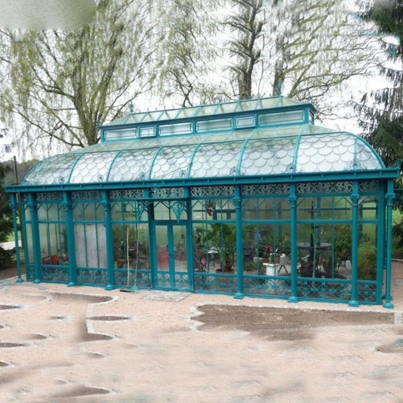 Outdoor Large Garden Metal Pavilion Wrought Iron Gazebo Backyard GreenHouse Orangery