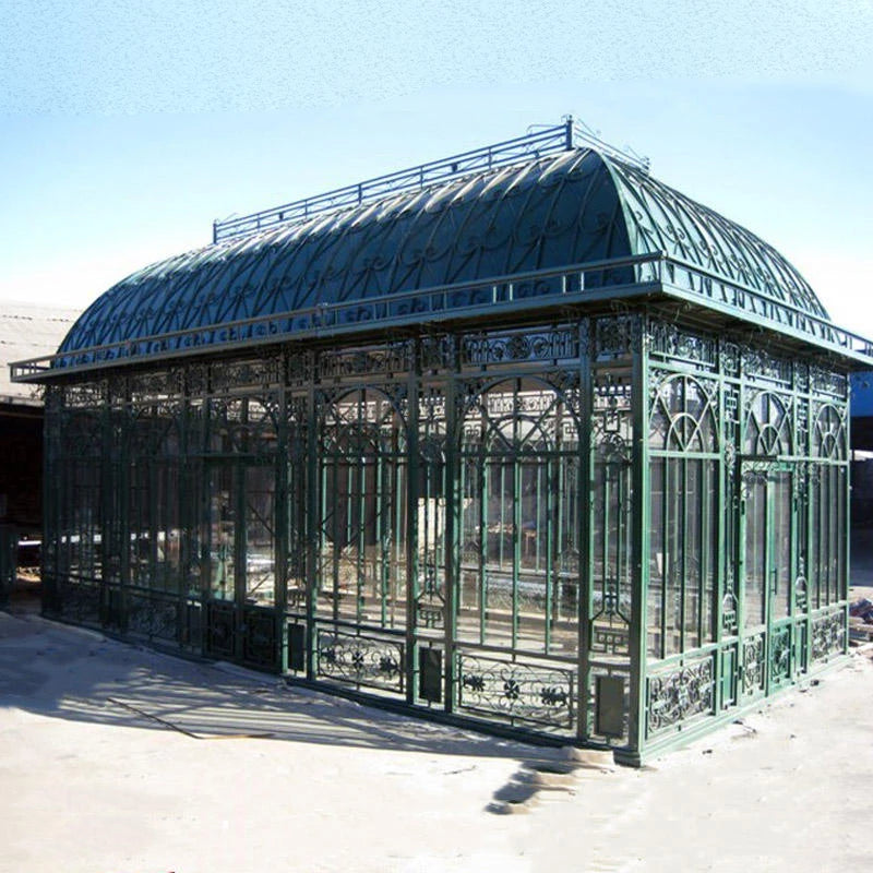 Outdoor Large Garden Metal Pavilion Wrought Iron Gazebo Backyard GreenHouse Orangery