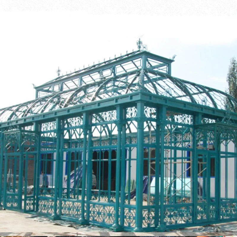 Outdoor Large Garden Metal Pavilion Wrought Iron Gazebo Backyard GreenHouse Orangery