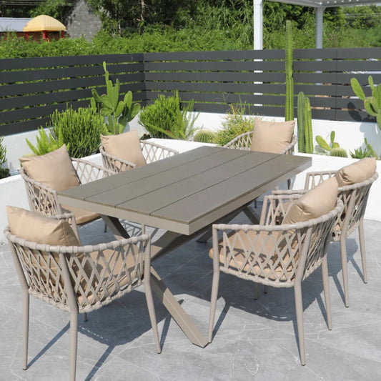 Outdoor Tables,  Outdoor Leisure Vine Chairs, Net Red Dew Tianyang Tea Table and Chair Combination Aluminum Alloy