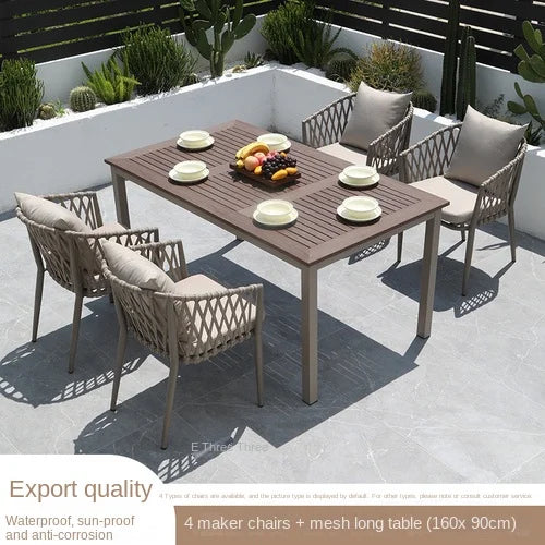 Outdoor Tables,  Outdoor Leisure Vine Chairs, Net Red Dew Tianyang Tea Table and Chair Combination Aluminum Alloy