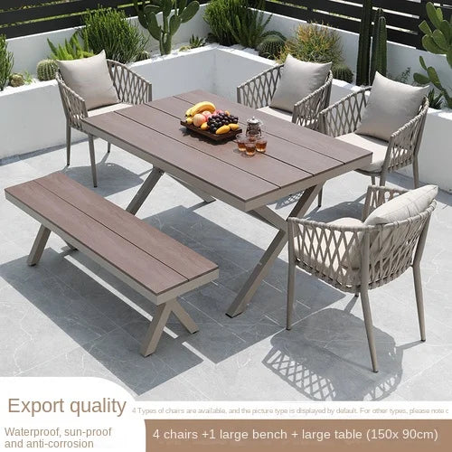 Outdoor Tables,  Outdoor Leisure Vine Chairs, Net Red Dew Tianyang Tea Table and Chair Combination Aluminum Alloy