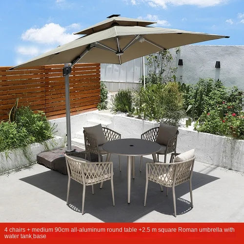 Outdoor Tables,  Outdoor Leisure Vine Chairs, Net Red Dew Tianyang Tea Table and Chair Combination Aluminum Alloy