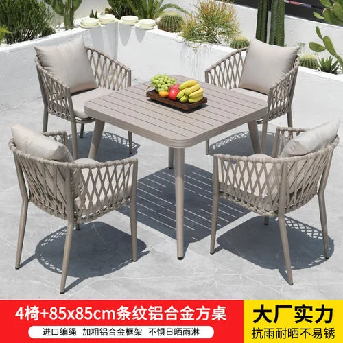 Outdoor Tables,  Outdoor Leisure Vine Chairs, Net Red Dew Tianyang Tea Table and Chair Combination Aluminum Alloy