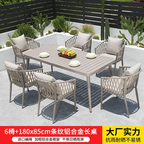 Outdoor Tables,  Outdoor Leisure Vine Chairs, Net Red Dew Tianyang Tea Table and Chair Combination Aluminum Alloy