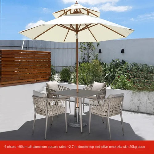 Outdoor Tables,  Outdoor Leisure Vine Chairs, Net Red Dew Tianyang Tea Table and Chair Combination Aluminum Alloy