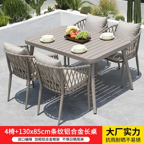 Outdoor Tables,  Outdoor Leisure Vine Chairs, Net Red Dew Tianyang Tea Table and Chair Combination Aluminum Alloy