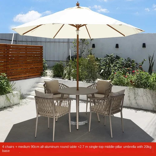 Outdoor Tables,  Outdoor Leisure Vine Chairs, Net Red Dew Tianyang Tea Table and Chair Combination Aluminum Alloy