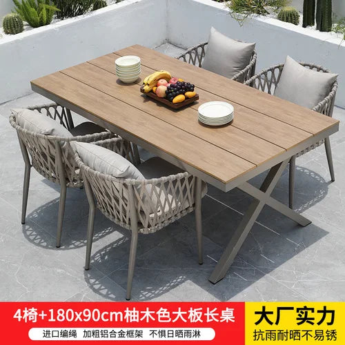 Outdoor Tables,  Outdoor Leisure Vine Chairs, Net Red Dew Tianyang Tea Table and Chair Combination Aluminum Alloy