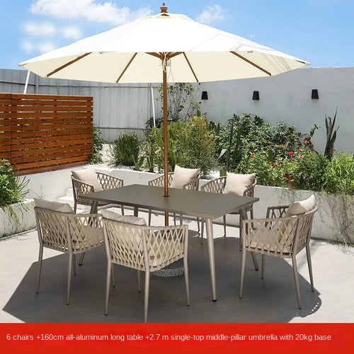 Outdoor Tables,  Outdoor Leisure Vine Chairs, Net Red Dew Tianyang Tea Table and Chair Combination Aluminum Alloy