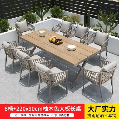 Outdoor Tables,  Outdoor Leisure Vine Chairs, Net Red Dew Tianyang Tea Table and Chair Combination Aluminum Alloy