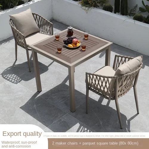 Outdoor Tables,  Outdoor Leisure Vine Chairs, Net Red Dew Tianyang Tea Table and Chair Combination Aluminum Alloy