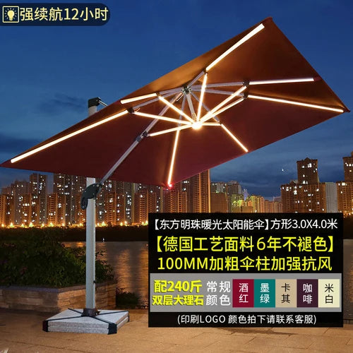 Outdoor courtyard, terrace, garden, outdoor villa, balcony, stall, 3-meter large solar energy with LED