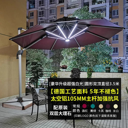 Outdoor courtyard, terrace, garden, outdoor villa, balcony, stall, 3-meter large solar energy with LED