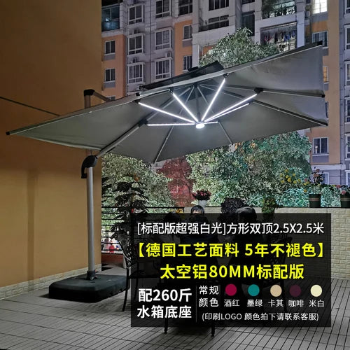 Outdoor courtyard, terrace, garden, outdoor villa, balcony, stall, 3-meter large solar energy with LED