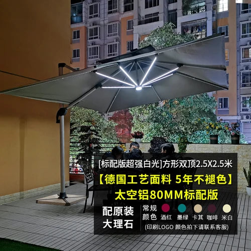 Outdoor courtyard, terrace, garden, outdoor villa, balcony, stall, 3-meter large solar energy with LED