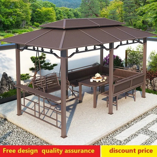 Outdoor pavilion swing hanging chair Southeast Asia gazebo rocking chair courtyard garden solid wood leisure