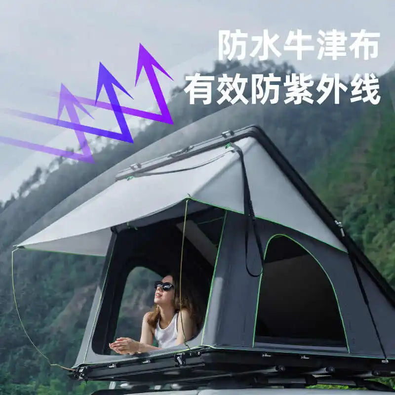 Outdoor self driving tour automatic folding aluminum alloy hardtop camping SUV car specific triangular tent