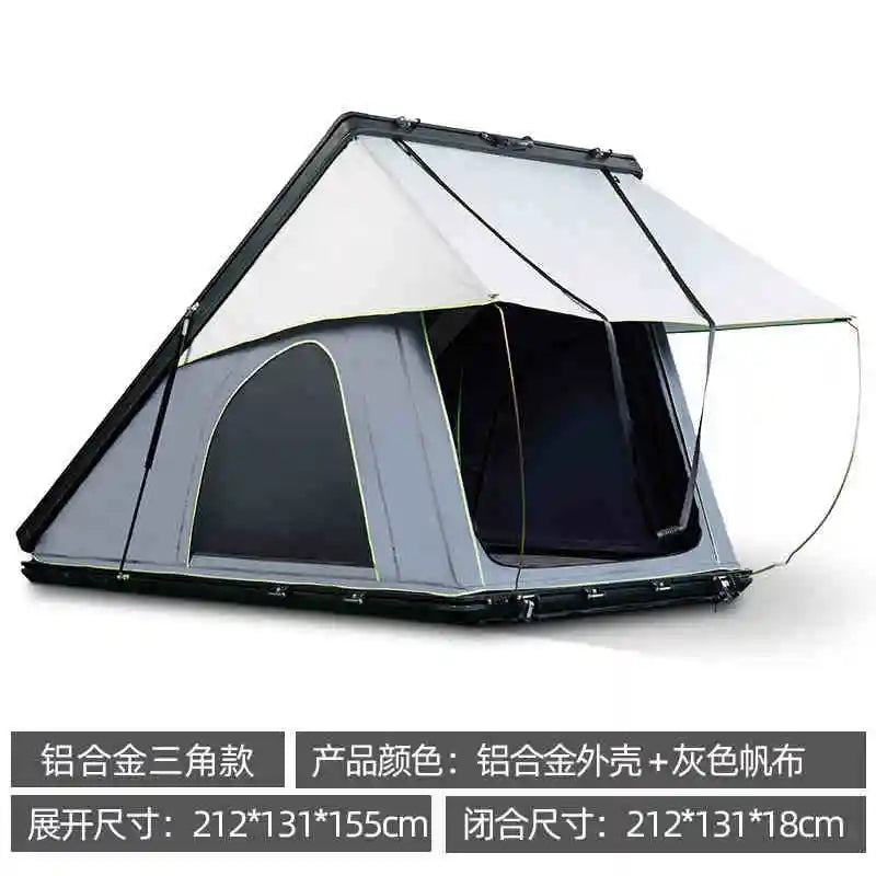 Outdoor self driving tour automatic folding aluminum alloy hardtop camping SUV car specific triangular tent