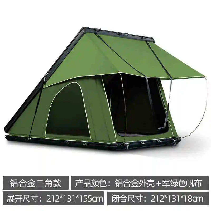 Outdoor self driving tour automatic folding aluminum alloy hardtop camping SUV car specific triangular tent